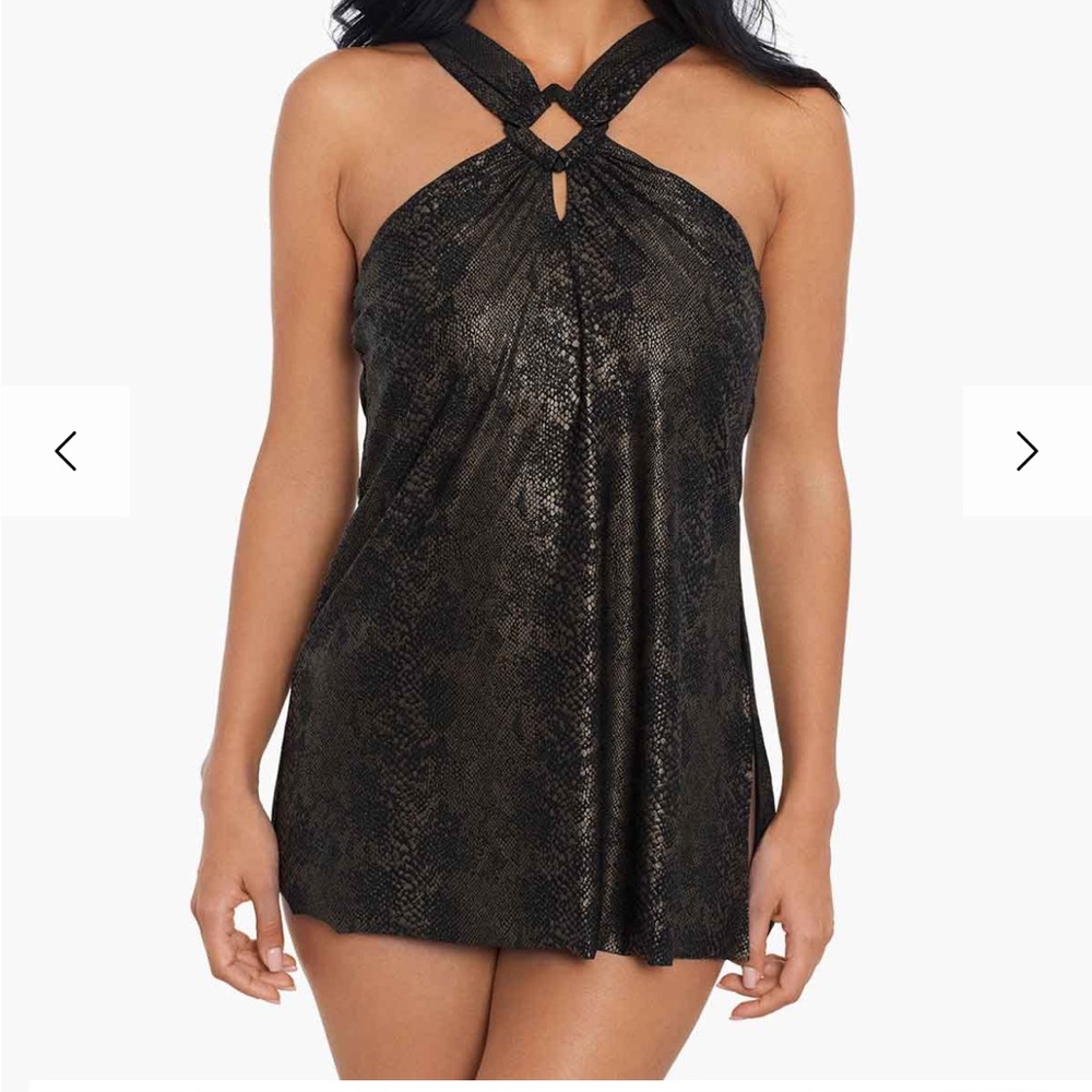 New! Sassy Swimdress w/ Support! Miraclesuit BLK Shimmer One-Piece, 16